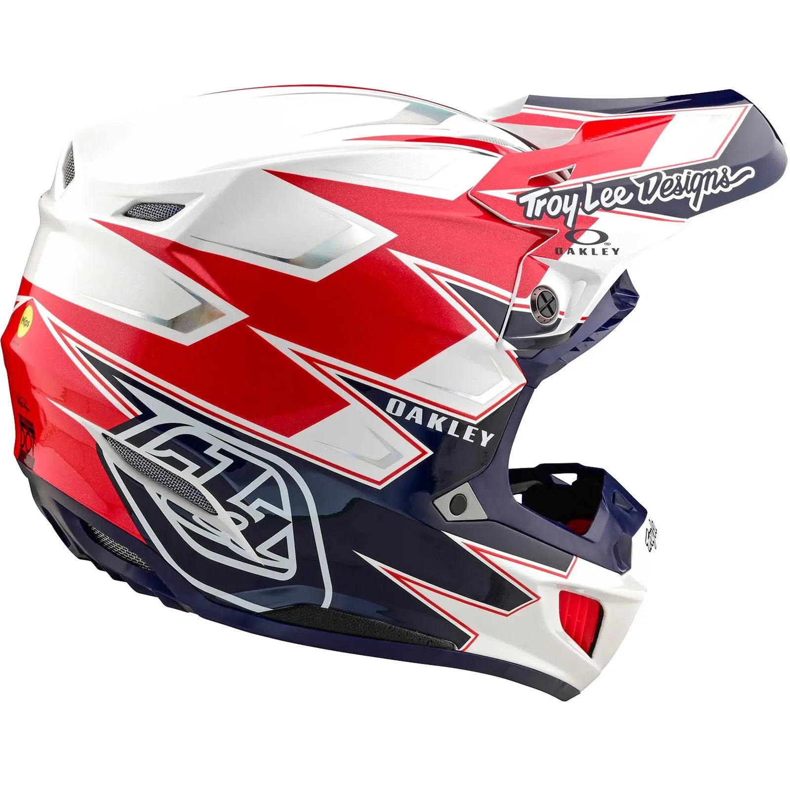 Troy Lee Designs x Oakley SE5 Composite Vision MX Helmet White / Blue FREE UK Delivery, FREE 365 Days Return - Moto Central