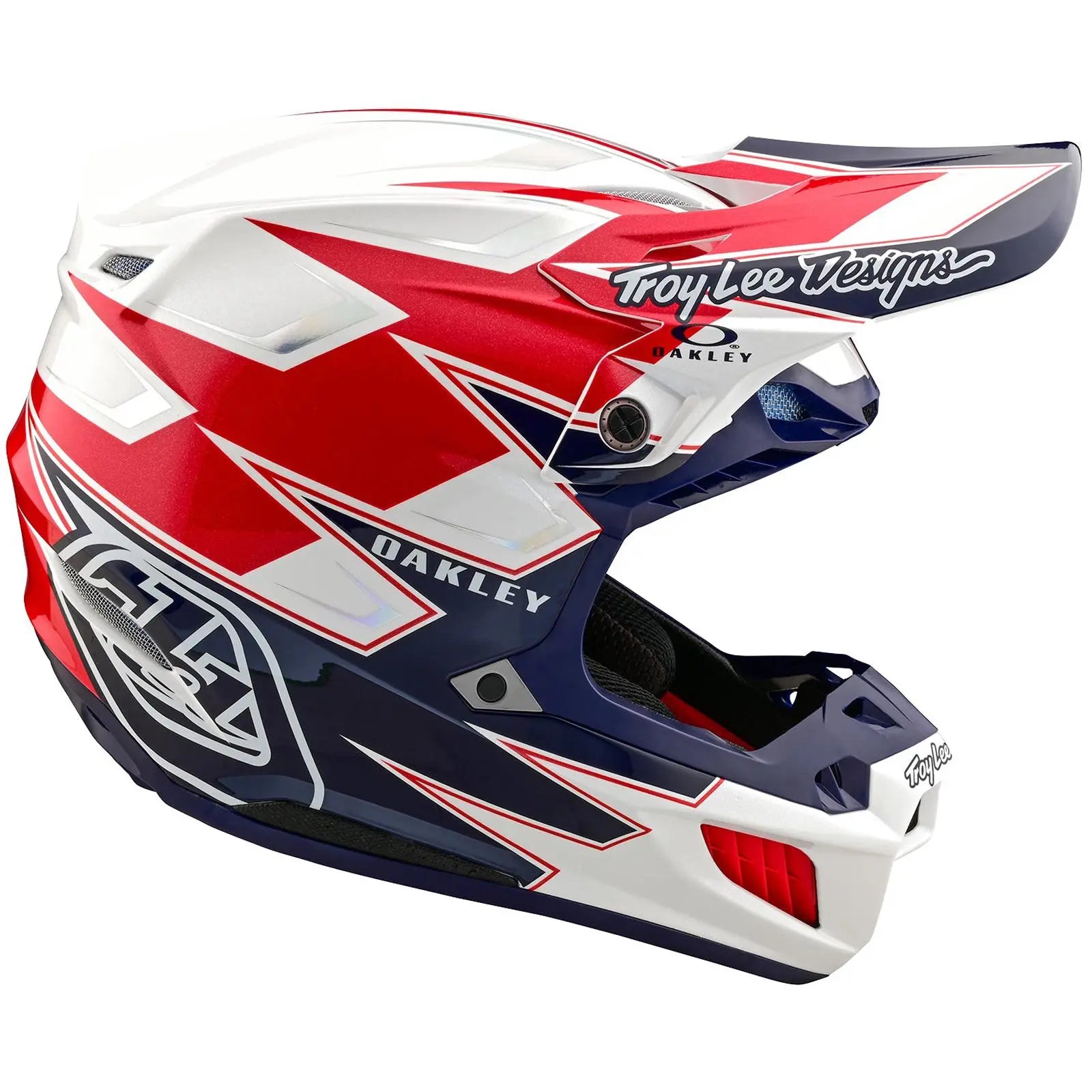 Troy Lee Designs x Oakley SE5 Composite Vision MX Helmet White / Blue FREE UK Delivery, FREE 365 Days Return - Moto Central