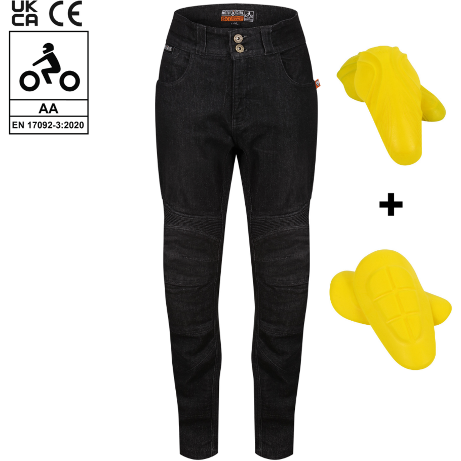 MotoGirl Ellie Ladies Jeans Black - FREE UK Shipping, FREE 365 Day Returns | Moto Central