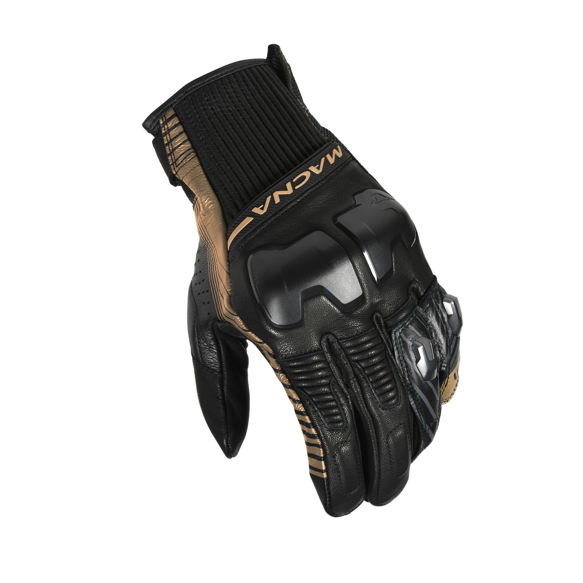 Macna Ultraxx Short Leather Gloves Black / Gold - FREE UK Shipping, FREE 365 Day Returns | Moto Central