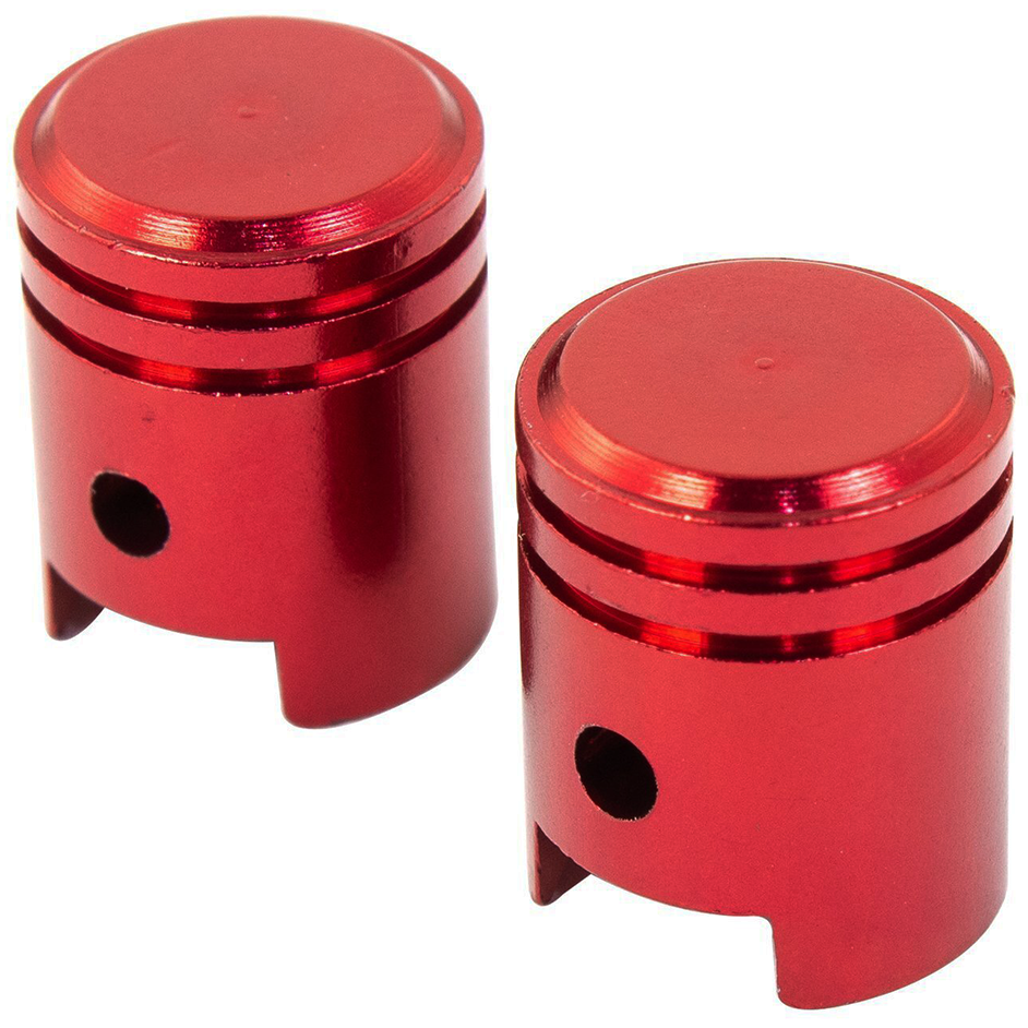 Bike It Small Piston Valve Caps Red