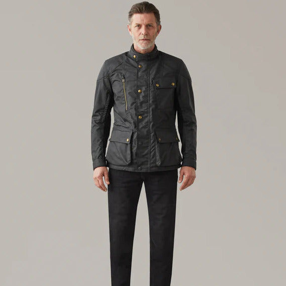 Belstaff Waymaster Technical Waxed Cotton Jacket Black - FREE UK Shipping, FREE 365 Day Returns | Moto Central