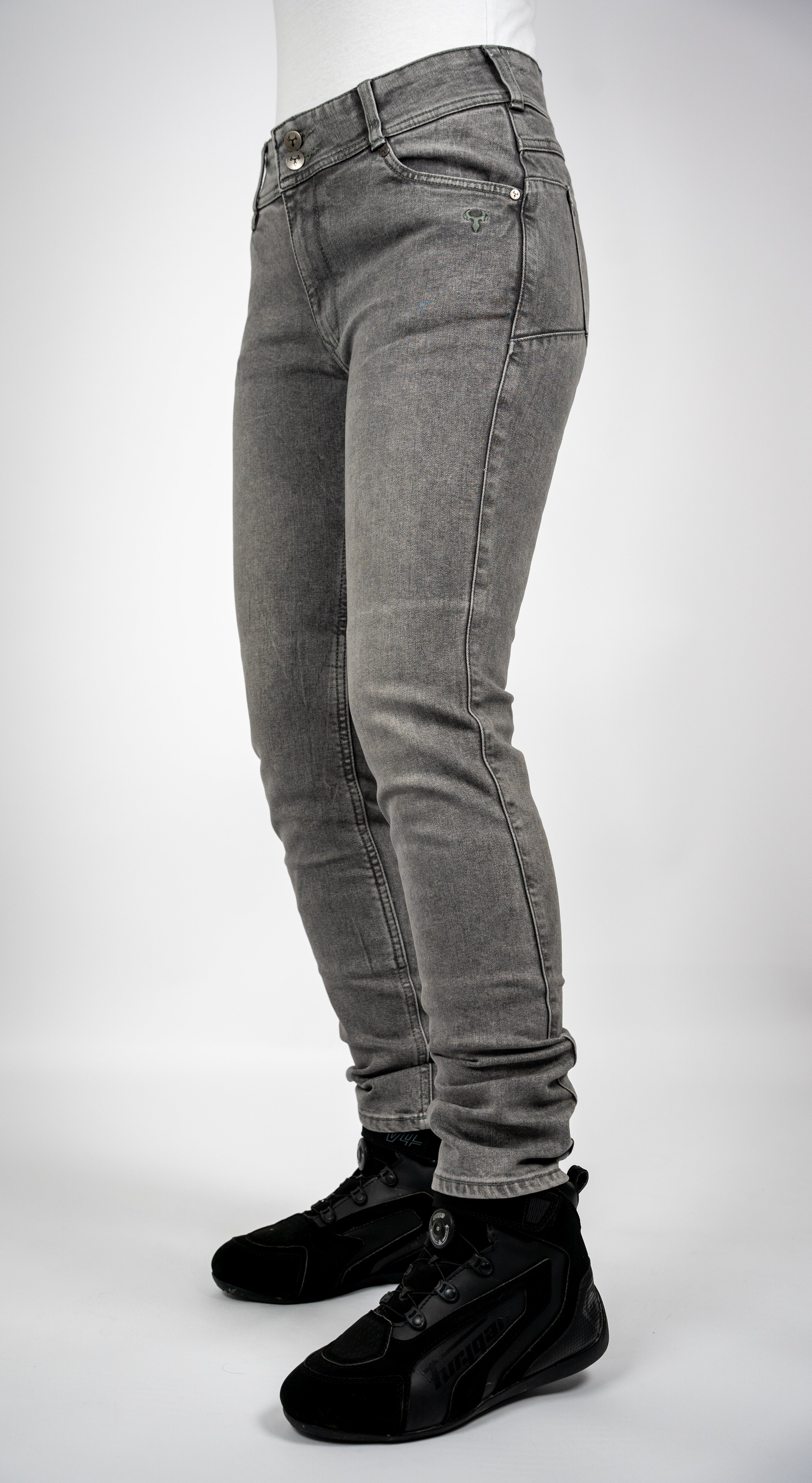 Bull-it Willow Ladies Slim Fit Denim Jeans Grey - FREE UK Shipping, FREE 365 Day Returns | Moto Central