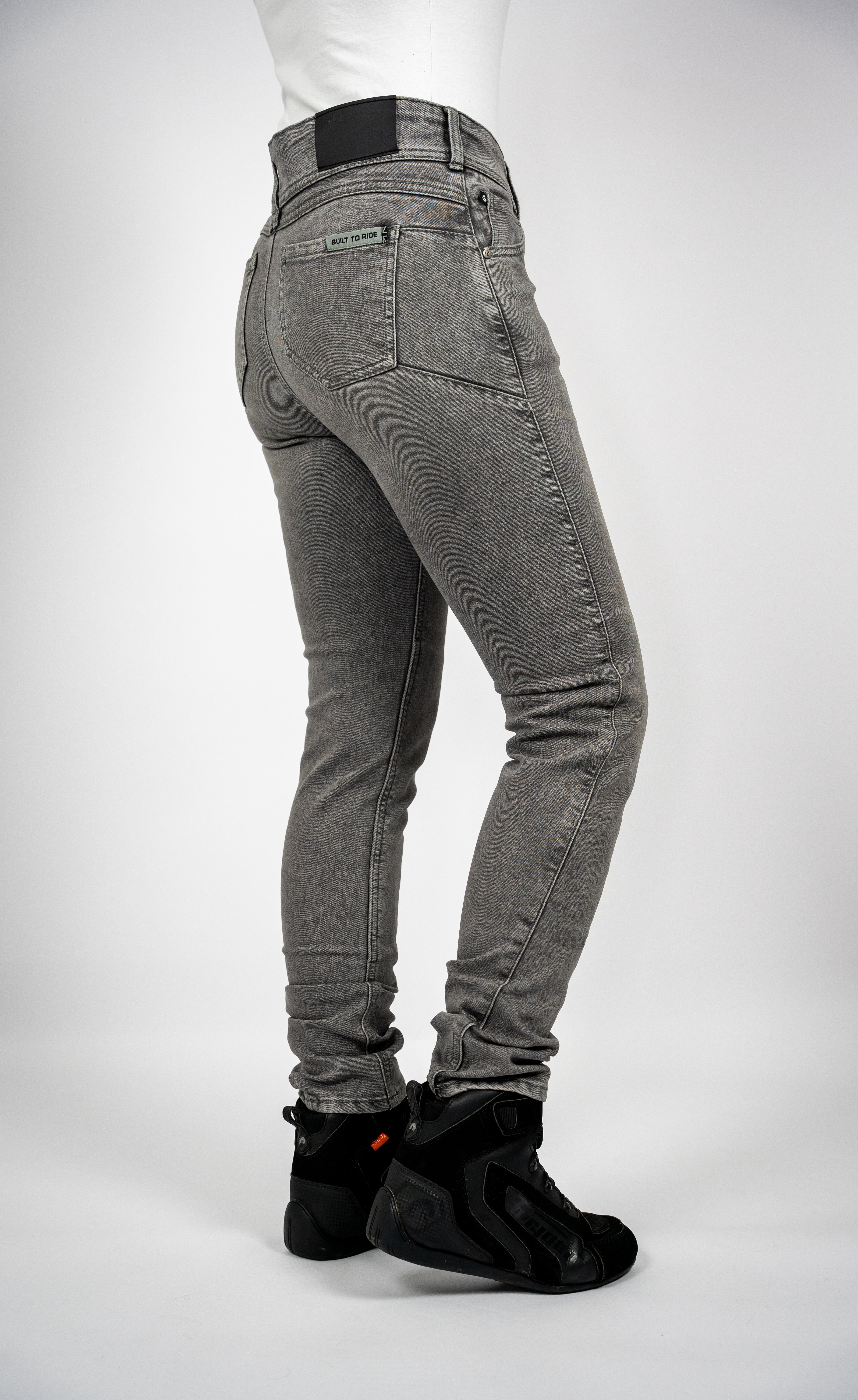 Bull-it Willow Ladies Slim Fit Denim Jeans Grey - FREE UK Shipping, FREE 365 Day Returns | Moto Central