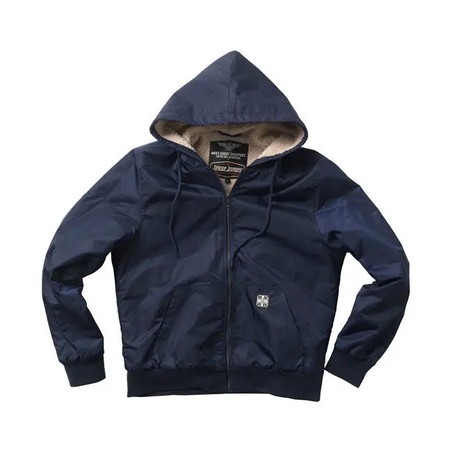 West Coast Choppers BFU Sherpa Nylon Jacket Navy Blue  - FREE UK Shipping, FREE 365 Day Returns | Moto Central