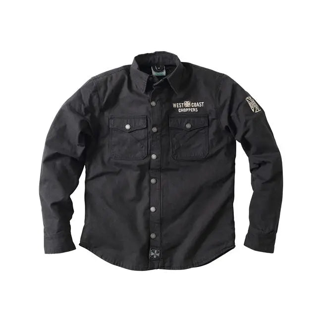 West Coast Choppers Forged Riding Shirt Black  - FREE UK Shipping, FREE 365 Day Returns | Moto Central