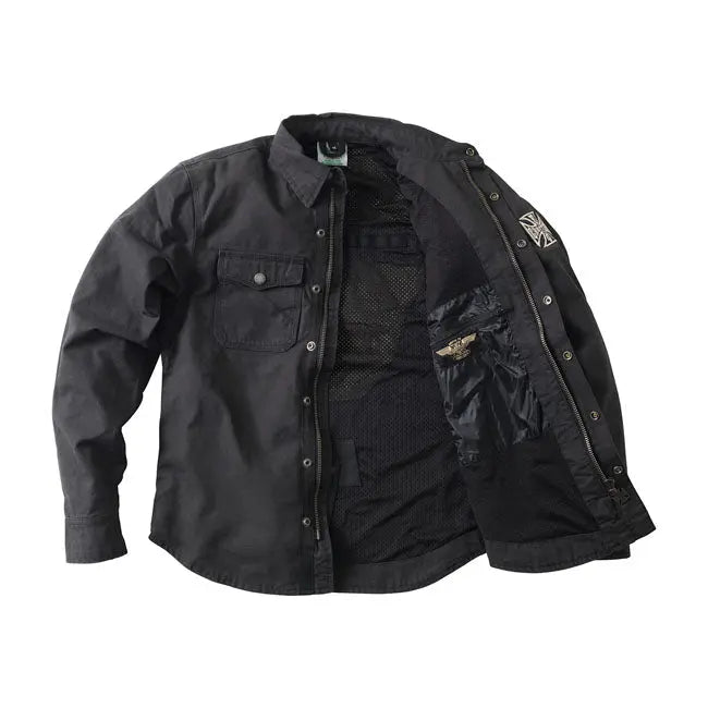 West Coast Choppers Forged Riding Shirt Black  - FREE UK Shipping, FREE 365 Day Returns | Moto Central