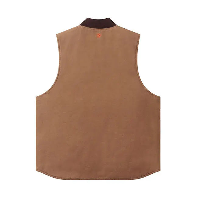 West Coast Choppers Heavy Duty Work Vest Frontier Brown  - FREE UK Shipping, FREE 365 Day Returns | Moto Central