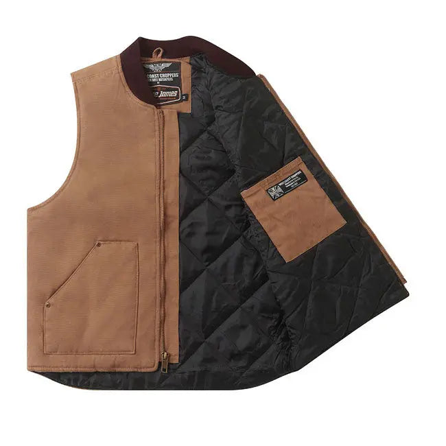 West Coast Choppers Heavy Duty Work Vest Frontier Brown  - FREE UK Shipping, FREE 365 Day Returns | Moto Central