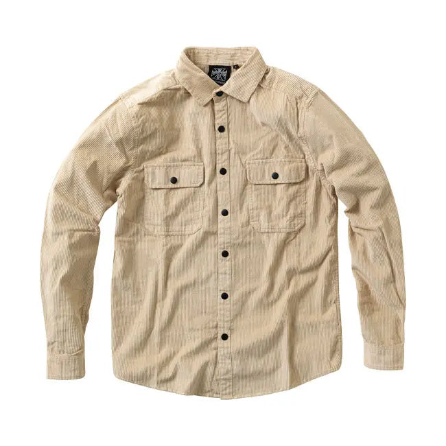 West Coast Choppers Hill Country Cord Shirt Sand  - FREE UK Shipping, FREE 365 Day Returns | Moto Central