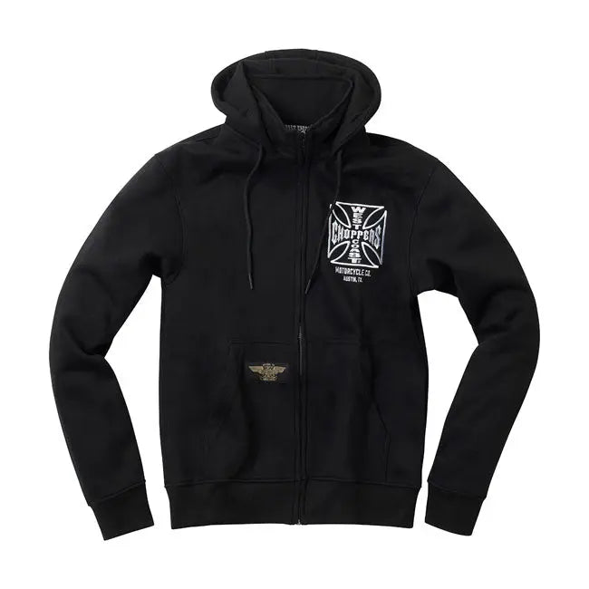 West Coast Choppers OG ATX Zip Hoodie Black  - FREE UK Shipping, FREE 365 Day Returns | Moto Central