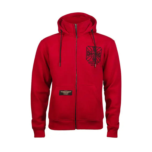 West Coast Choppers OG ATX Zip Hoodie Red  - FREE UK Shipping, FREE 365 Day Returns | Moto Central