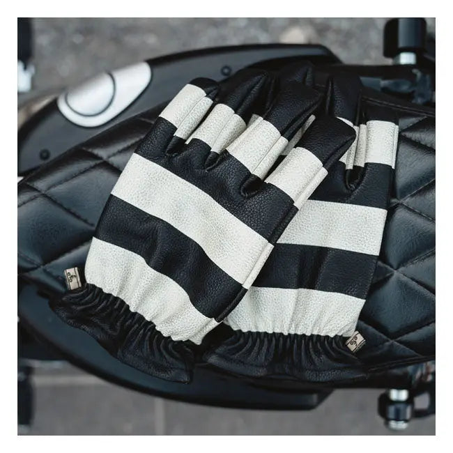 Holy Freedom Pitt Leather Gloves Black / White  - FREE UK Shipping, FREE 365 Day Returns | Moto Central