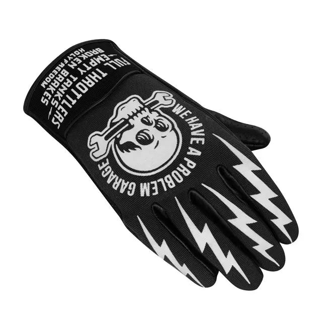 Holy Freedom Tools Leather & Textile Gloves Black / White  - FREE UK Shipping, FREE 365 Day Returns | Moto Central