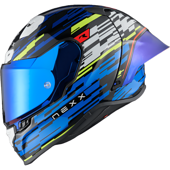 Nexx X.R3R Glitch Racer Full Face Helmet Blue / Neon