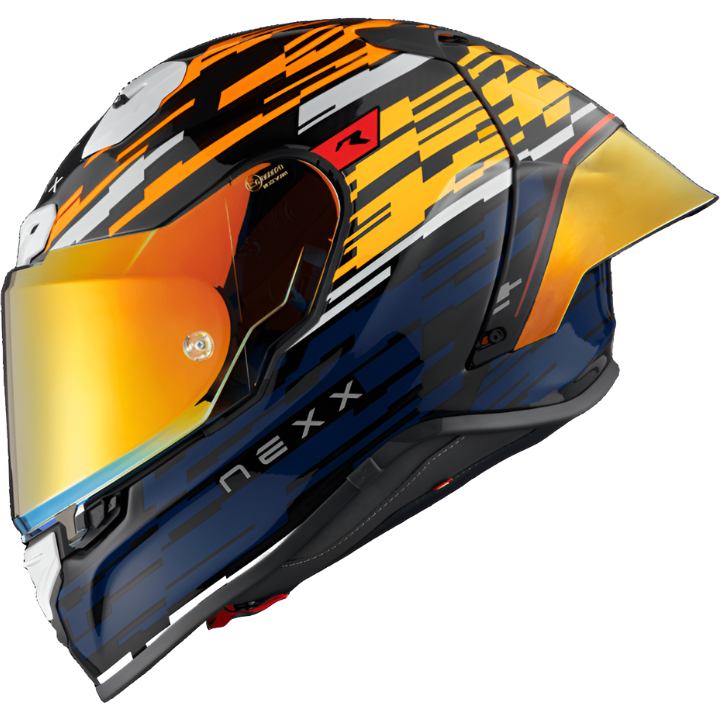 Nexx X.R3R Glitch Racer Full Face Helmet Orange / Blue