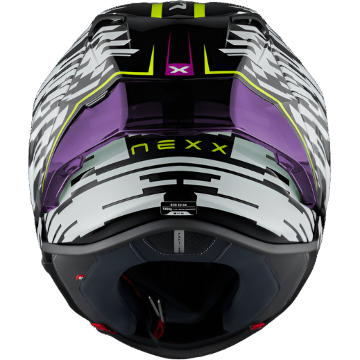 Nexx X.R3R Glitch Racer Full Face Helmet White / Neon - FREE UK Shipping, FREE 365 Day Returns | Moto Central