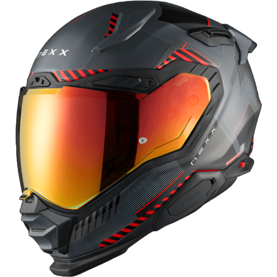 Nexx X.WST3 Fluence Full Face Helmet Matt Grey / Red