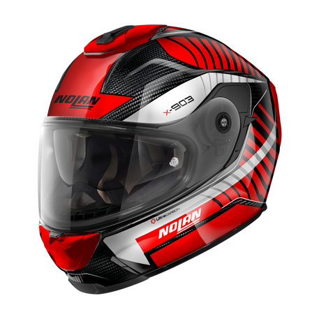 Nolan X-903 Ultra Carbon Intrigo Full Face Helmet Carbon / White / Red