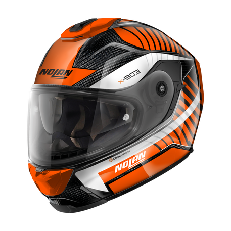 Nolan X-903 Ultra Carbon Intrigo Full Face Helmet Carbon / Orange / White