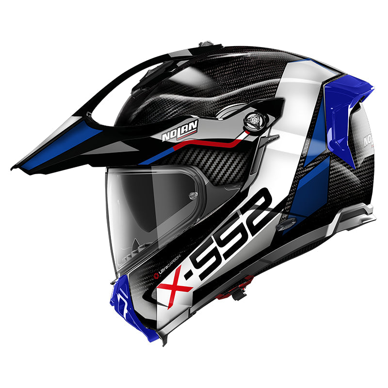 Nolan X-552 Ultra Carbon Dinamo N-Com Adventure Helmet Carbon / White / Blue / Red