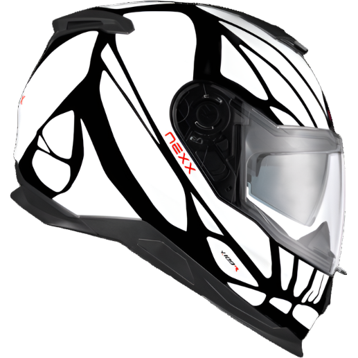 Nexx Y.100 B-Side Full Face Helmet Black / White - FREE UK Shipping, FREE 365 Day Returns | Moto Central