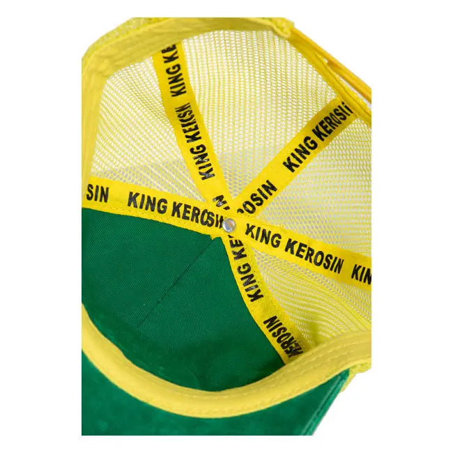 King Kerosin Garage Built Cap Green / Yellow  - FREE UK Shipping, FREE 365 Day Returns | Moto Central