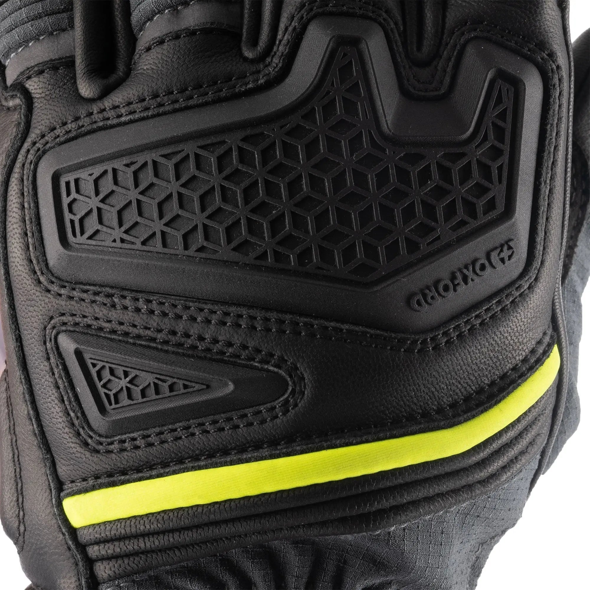 Oxford Vancouver 2.0 D2D Leather & Textile Gloves Black / Green / Yellow  - FREE UK Shipping, FREE 365 Day Returns | Moto Central