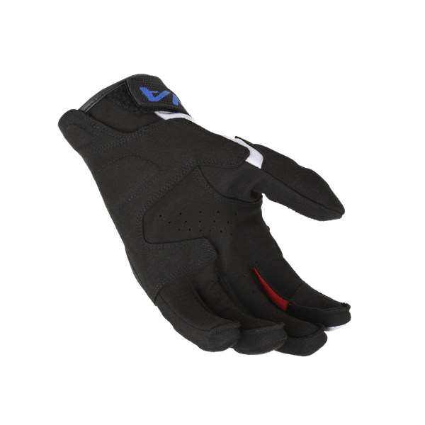 Macna Zairon 2.0 Short Textile Gloves Light Grey / Black / Blue - FREE UK Shipping, FREE 365 Day Returns | Moto Central