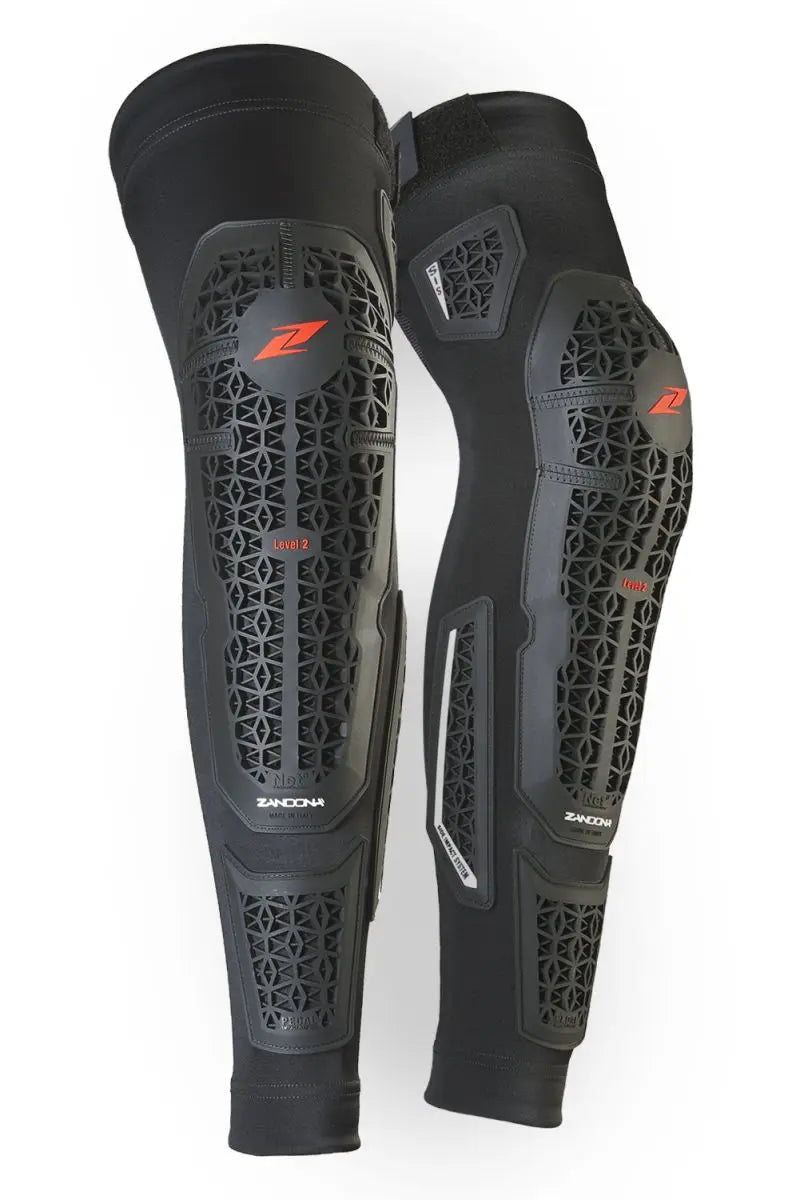 Zandona 3288 Netcube Pro-Fit Long Knee Guards Black - FREE UK Shipping, FREE 365 Day Returns | Moto Central