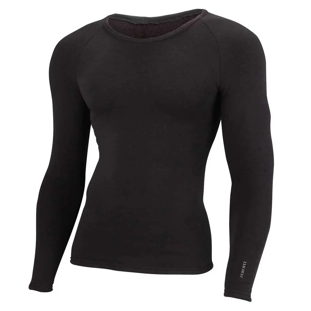 ZeroFit Ultimate Heatrub Long Sleeves Crew Neck Base Layer T-Shirt Black FREE UK Delivery, FREE 365 Day Returns | Moto Central