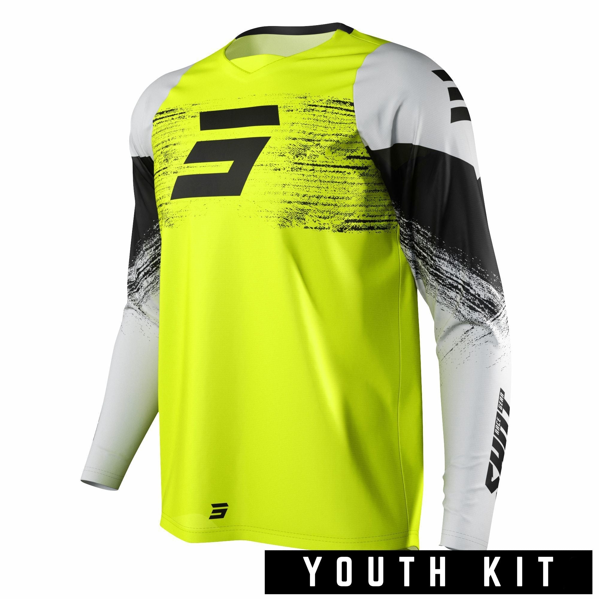 Shot Raw Youth Jersey Burst Neon Yellow