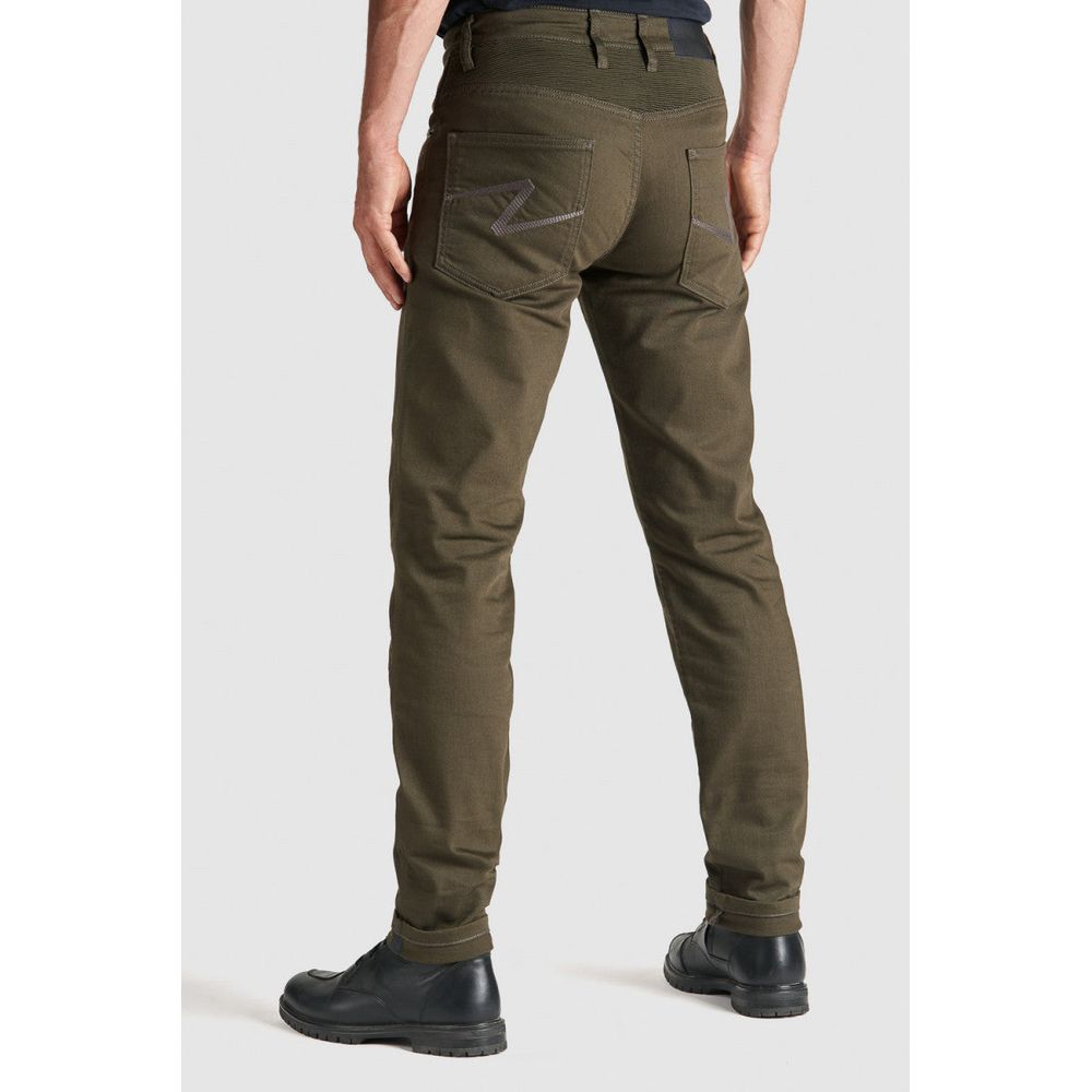 Pando Moto Karl Cor 01 Slim Fit Denim Jeans Olive