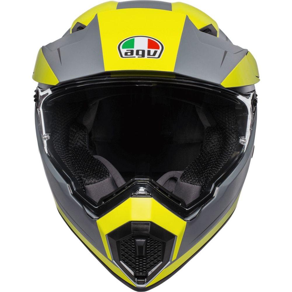 AGV AX9 Pacific Road Full Face Helmet Matt Grey / Fluo Yellow / Black - FREE UK Shipping, FREE 365 Day Returns | Moto Central