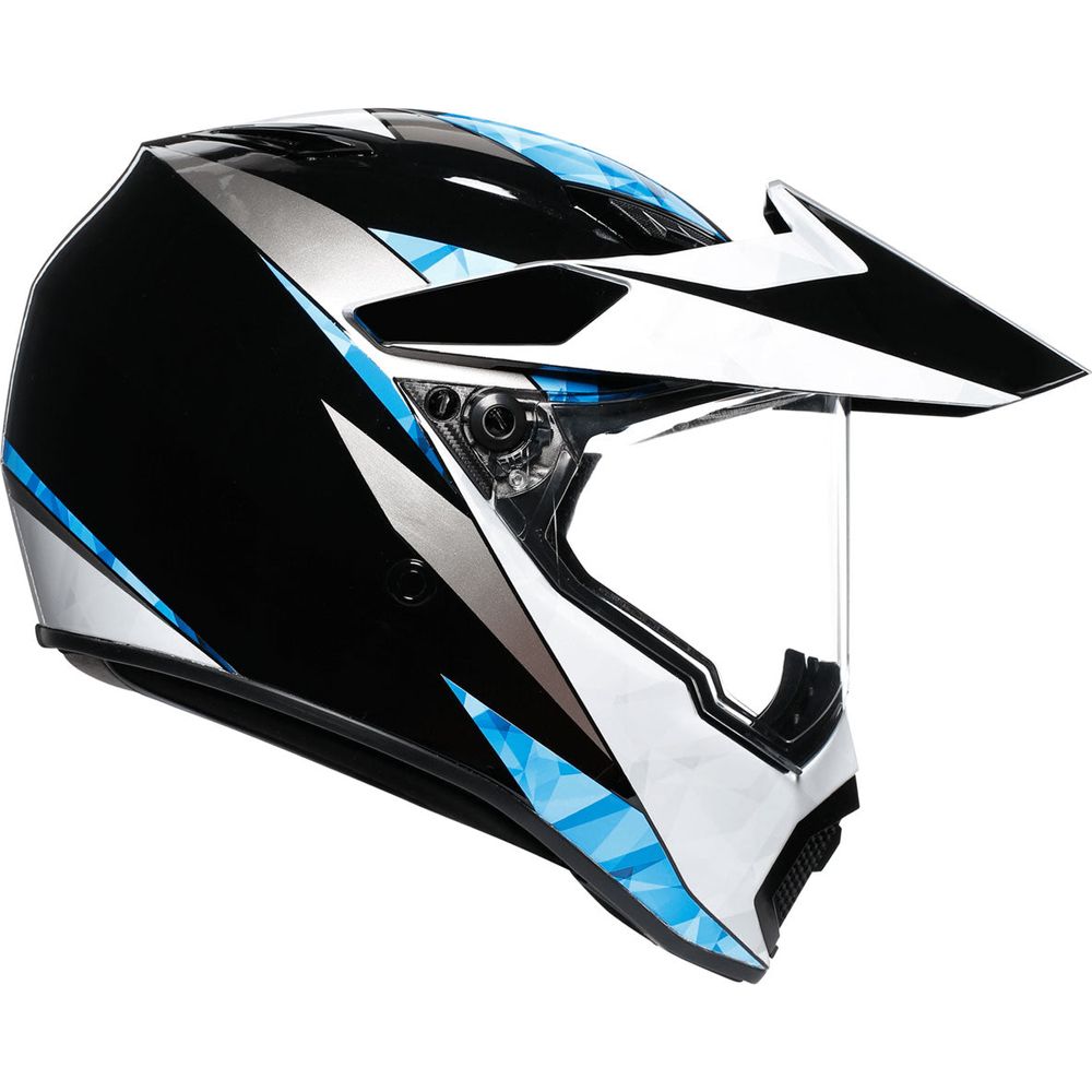 AGV AX9 North Full Face Helmet Black / White / Cyan - FREE UK Shipping, FREE 365 Day Returns | Moto Central