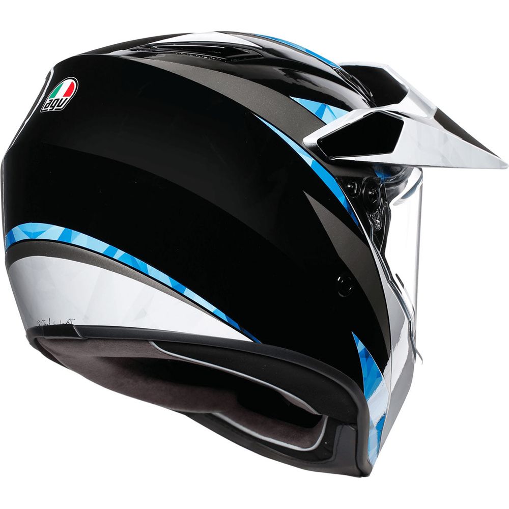 AGV AX9 North Full Face Helmet Black / White / Cyan - FREE UK Shipping, FREE 365 Day Returns | Moto Central