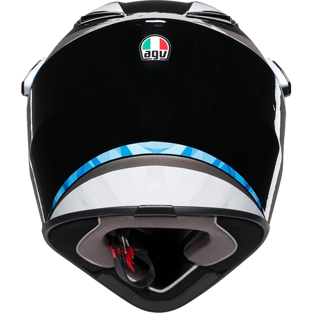 AGV AX9 North Full Face Helmet Black / White / Cyan - FREE UK Shipping, FREE 365 Day Returns | Moto Central