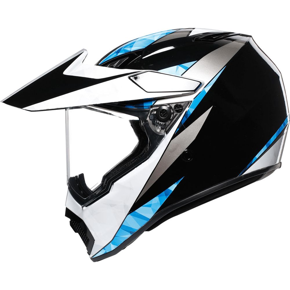 AGV AX9 North Full Face Helmet Black / White / Cyan - FREE UK Shipping, FREE 365 Day Returns | Moto Central