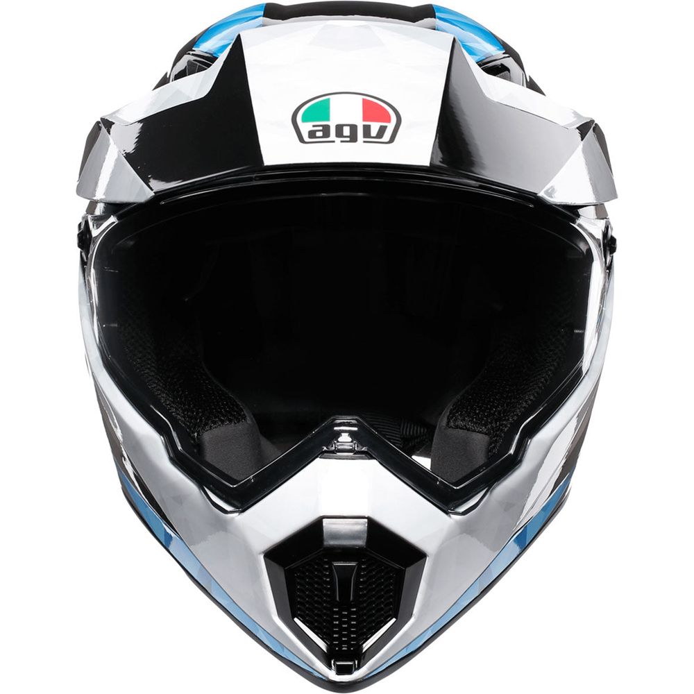 AGV AX9 North Full Face Helmet Black / White / Cyan - FREE UK Shipping, FREE 365 Day Returns | Moto Central