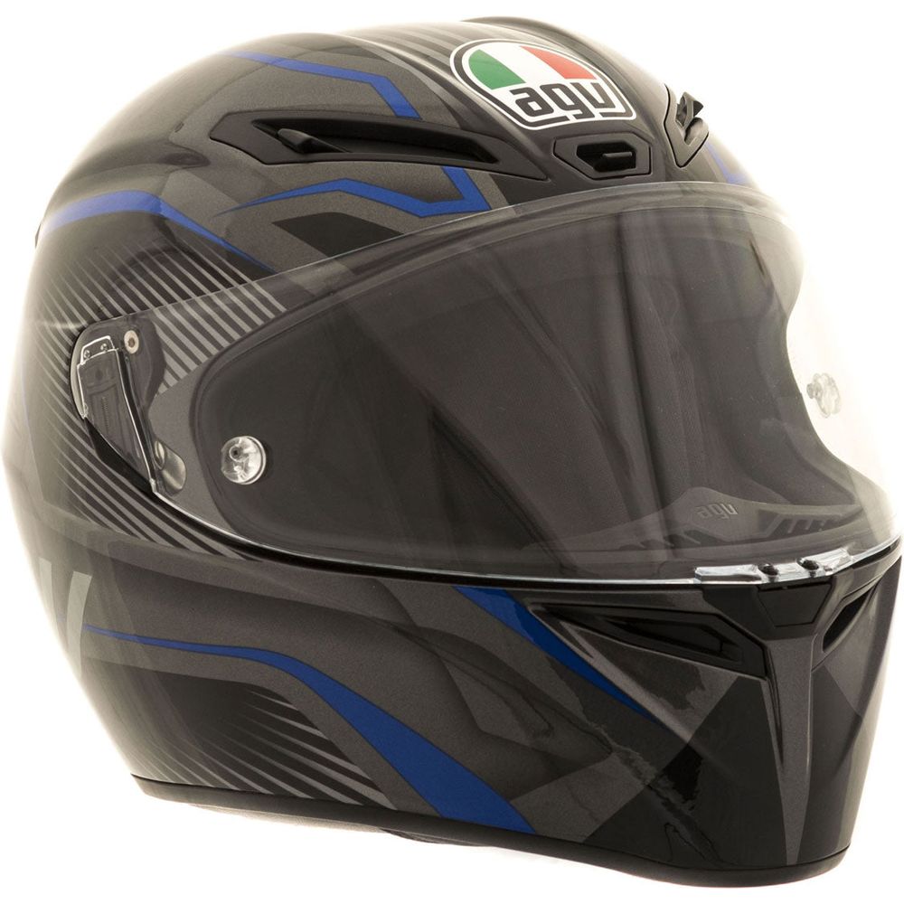 AGV GT Veloce TXT Full Face Helmet Black / Gunmetal / Blue