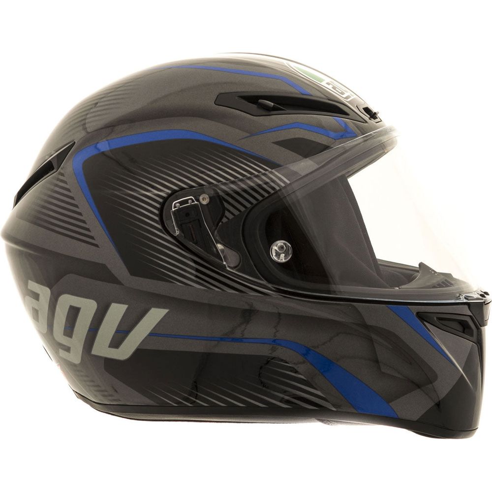 AGV GT Veloce TXT Full Face Helmet Black / Gunmetal / Blue - FREE UK Shipping, FREE 365 Day Returns | Moto Central