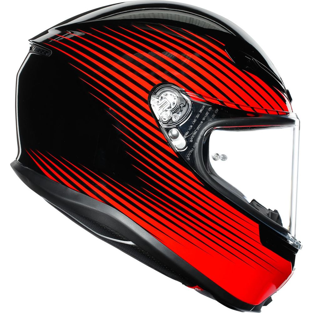 AGV K6 Full Face Helmet Rush Black / Red  - FREE UK Shipping, FREE 365 Day Returns | Moto Central