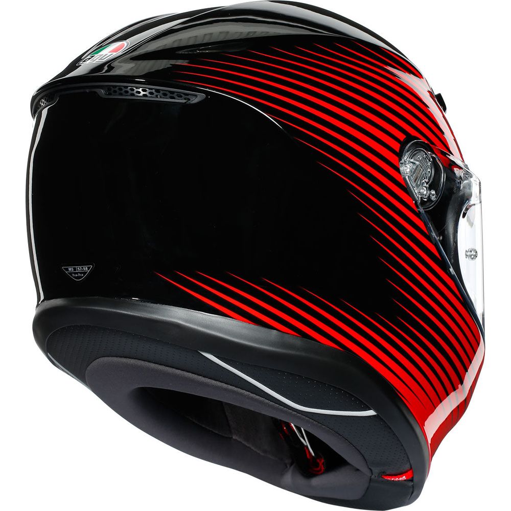 AGV K6 Full Face Helmet Rush Black / Red  - FREE UK Shipping, FREE 365 Day Returns | Moto Central