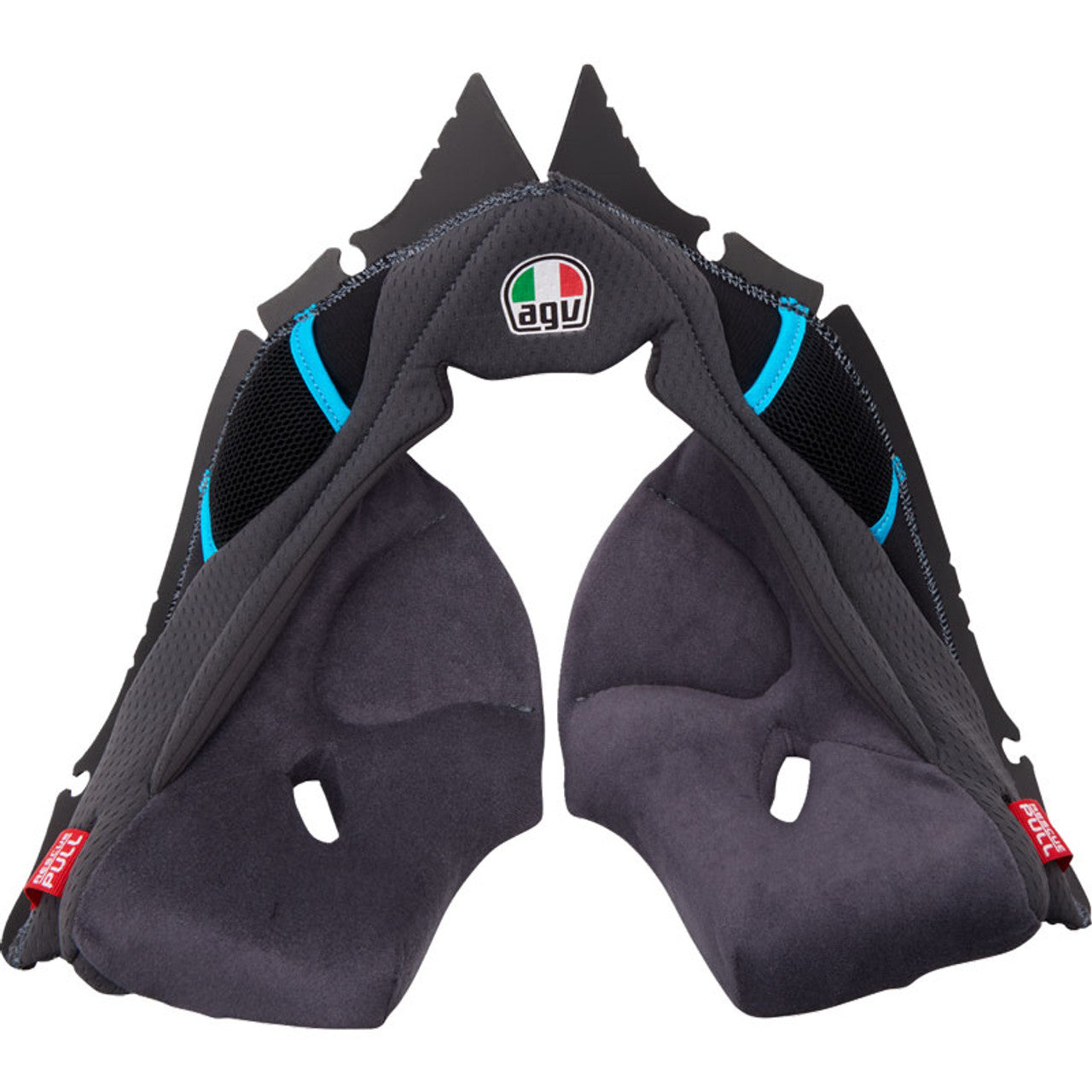 AGV Pista GP RR Cheek Pads ECE 22.06 Grey / Cyan