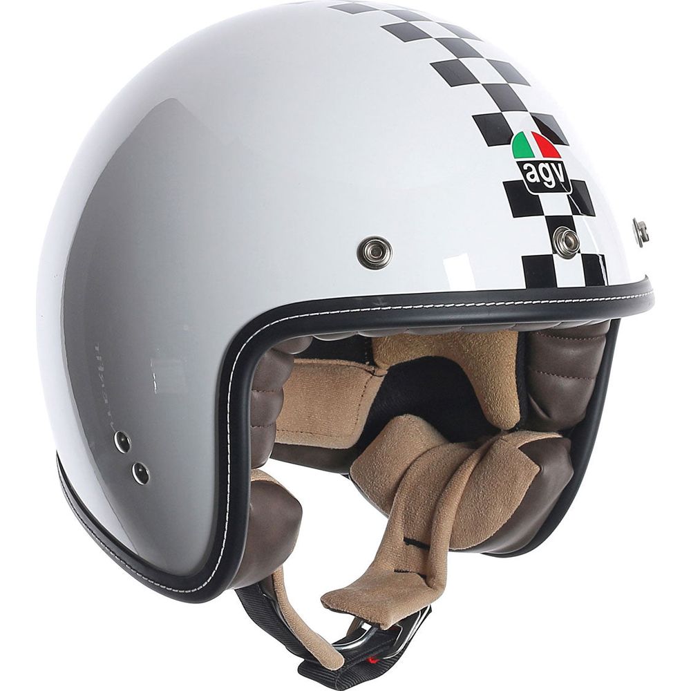 AGV RP60 Open Face Helmet Checker Flag White