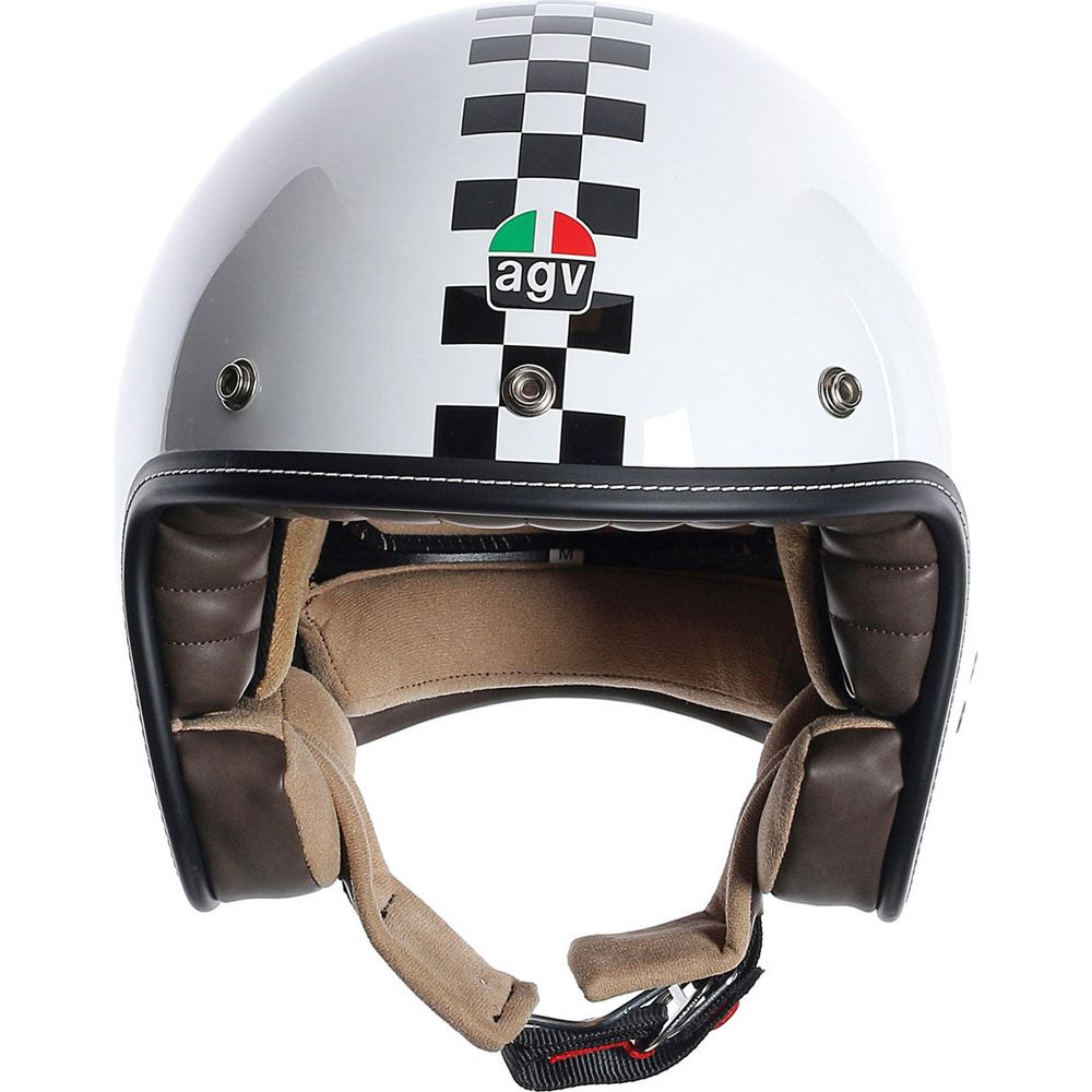 AGV RP60 Open Face Helmet Checker Flag White