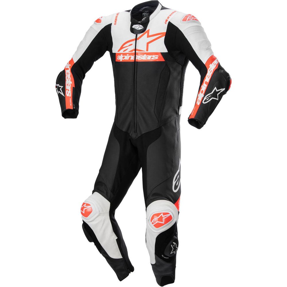 Alpinestars Missile V2 Ward One Piece Leather Suit Black / White / Fluo Red