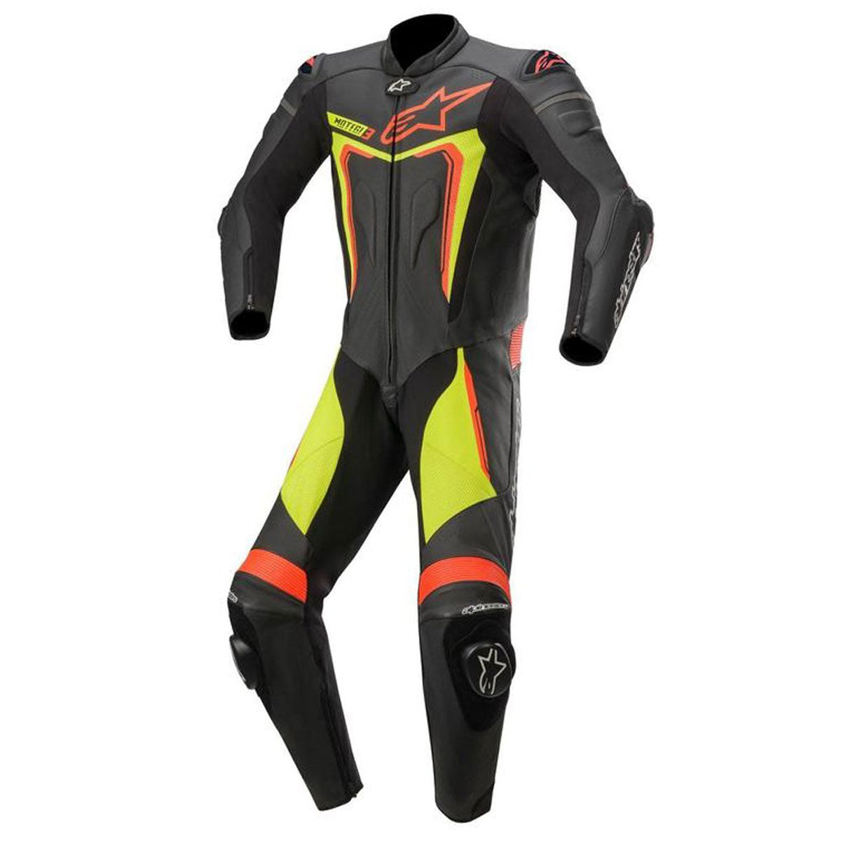 Alpinestars Motegi V3 One Piece Leather Suit Fluo Yellow / Fluo Red / Black