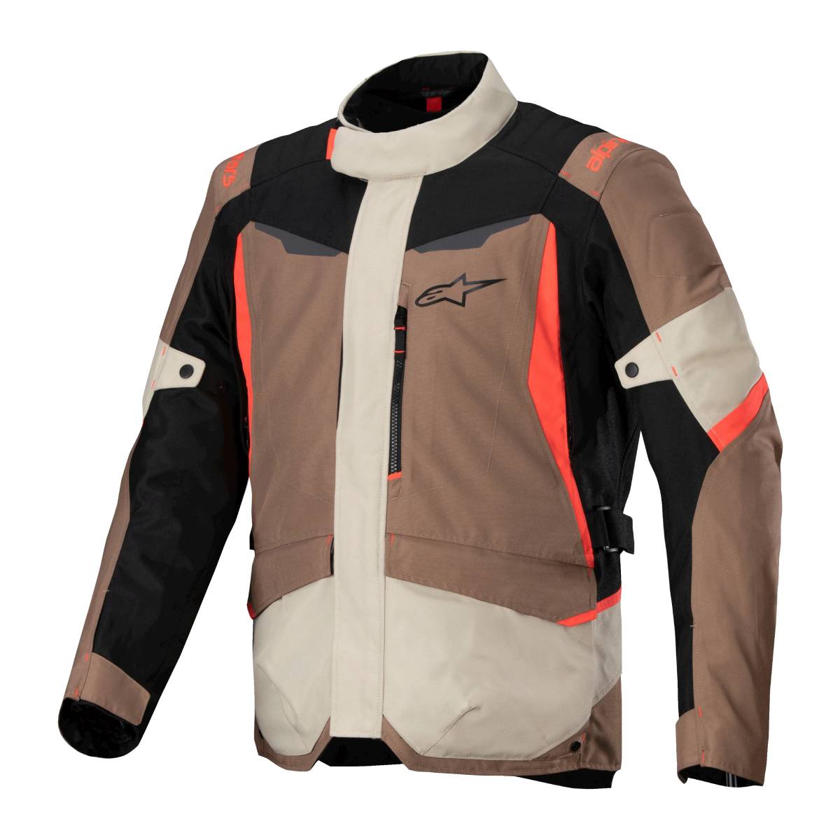 Alpinestars ST 1 All Weather Waterproof Textile Jacket Dark Khaki Sand / Black / Fluo Red