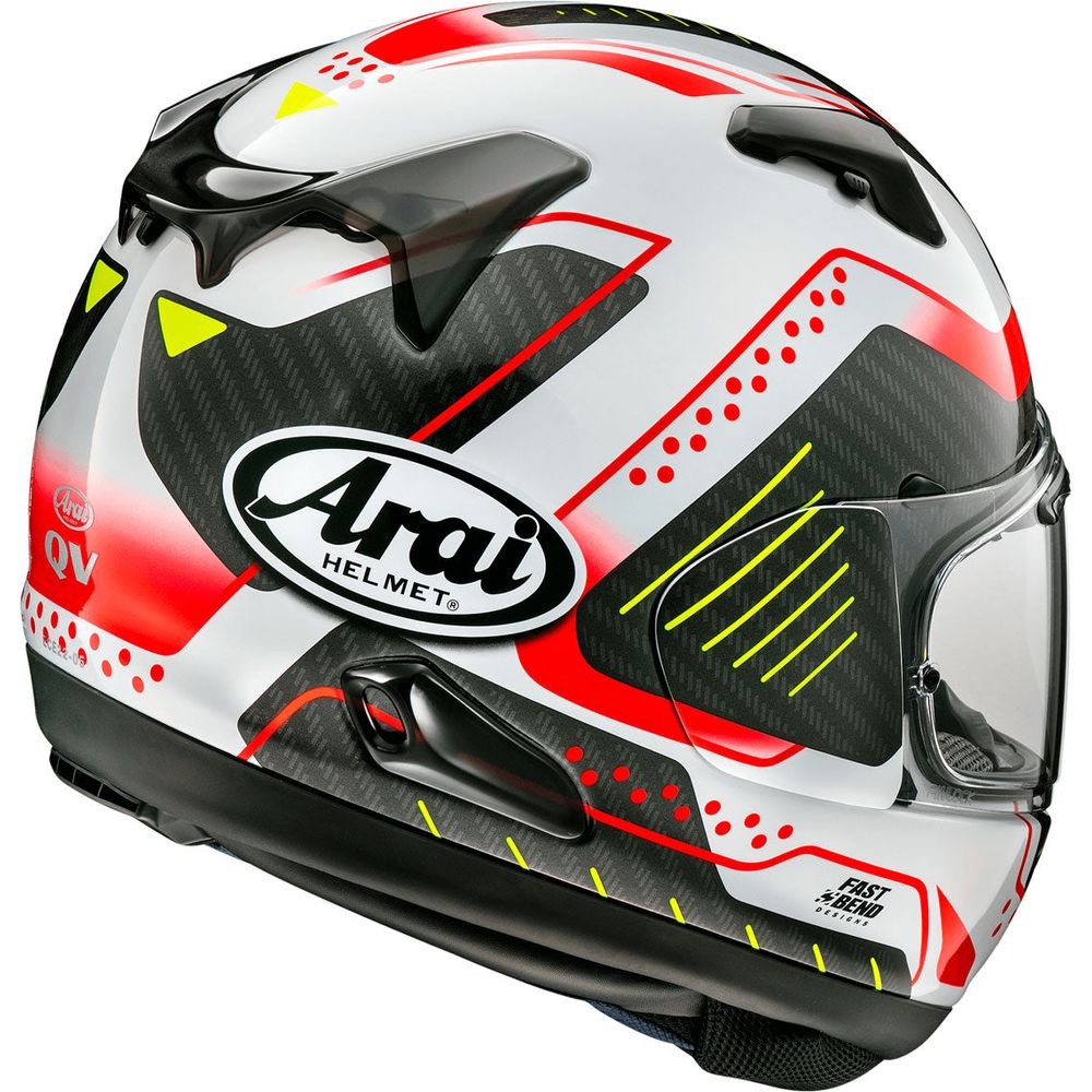 Arai QV Full Face Helmet Drone Red / White - FREE UK Shipping, FREE 365 Day Returns | Moto Central